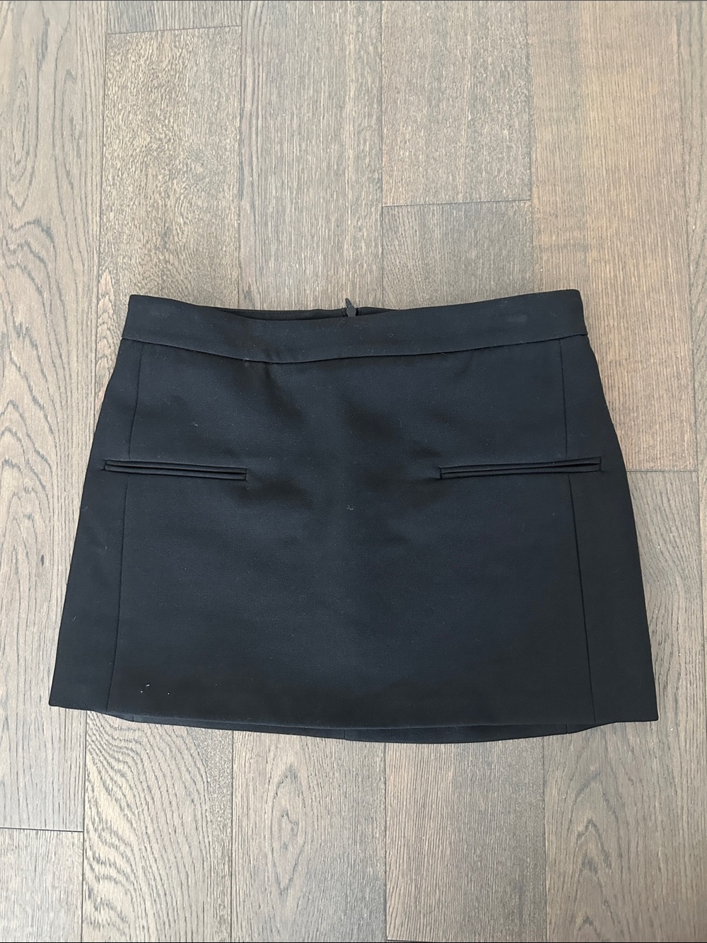 Zara Black Mini Skirt with Front Welt Pockets